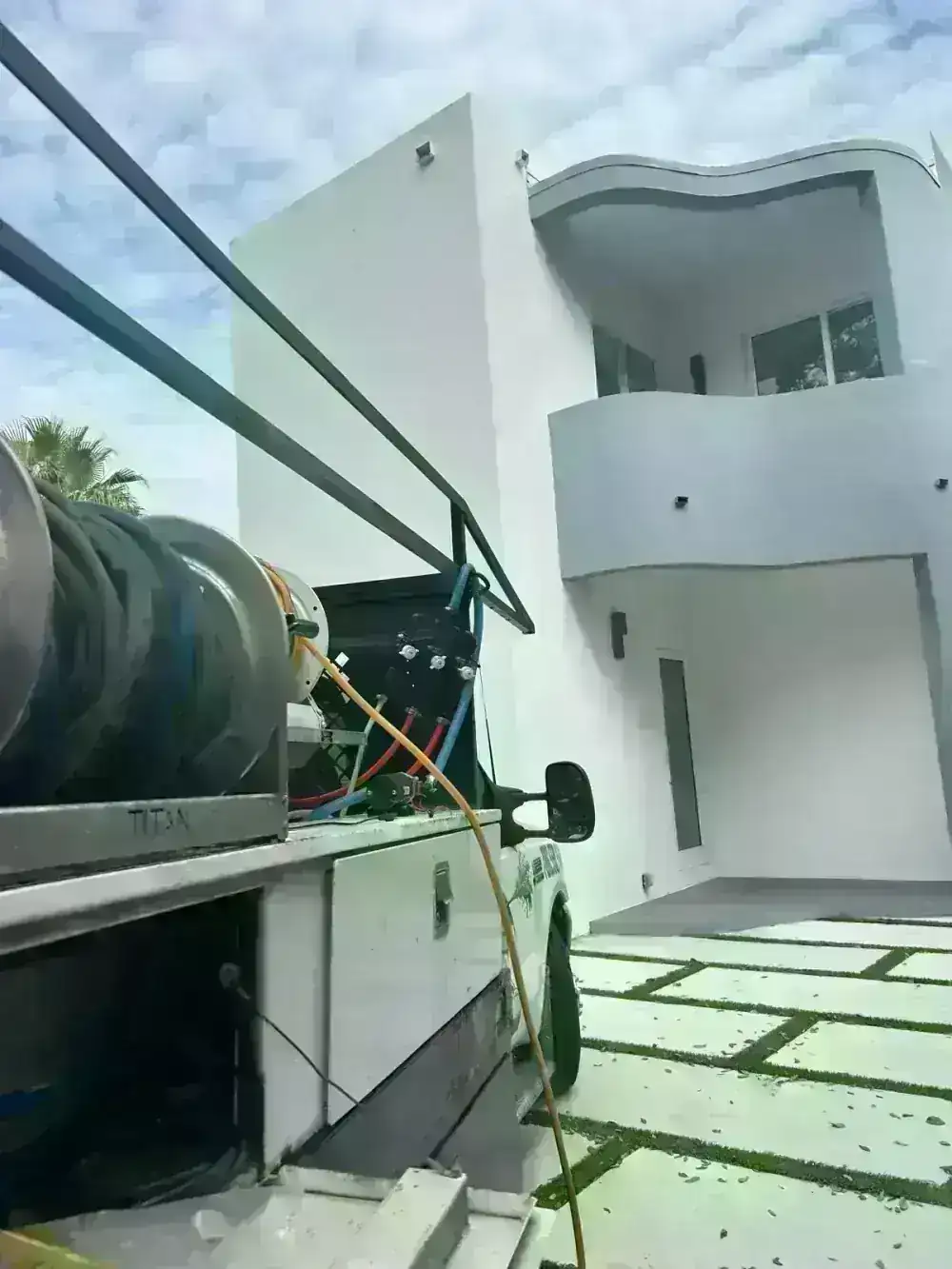 Blue Dragon Pressure Cleaning service truck in Miami Broward